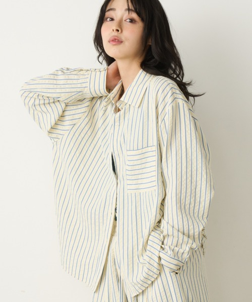 Sack‑style stripe shirt