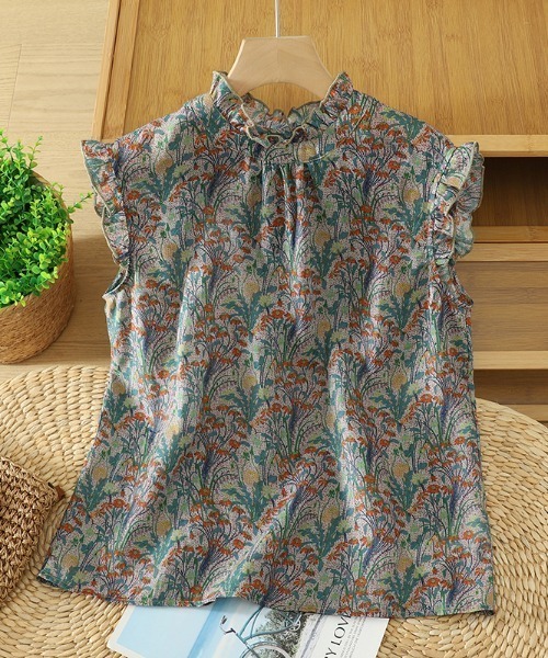 Flower Print frill blouse — блузка с цветочным принтом и рюшами