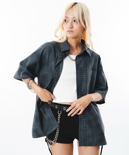 SHORT ROUND — Blirm mini check T-shirt (весна/лето)