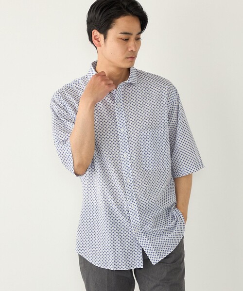 SHIPS Colors — Rippl print wide color shirt (шелк)