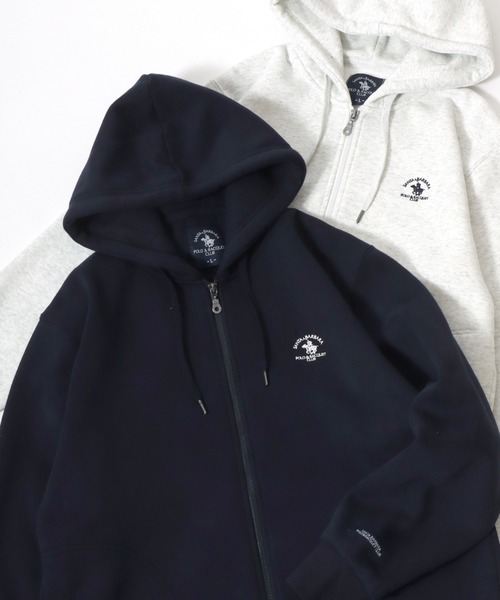 Santa Barbara Polo & Racquet Club — флисовая куртка с вышивкой, фул джип‑пак, мужская, редизайн — джип‑апп фуди