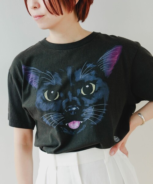 BLACK CAT FACE T-shirt — лайв-тур релайяд, стираемая, главная футболка Travel Live