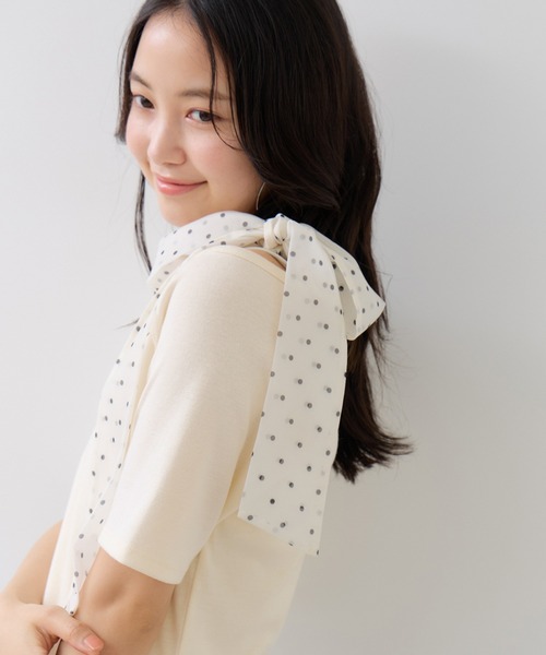 Футболка с открытыми плечами (shoulder ribbon T)