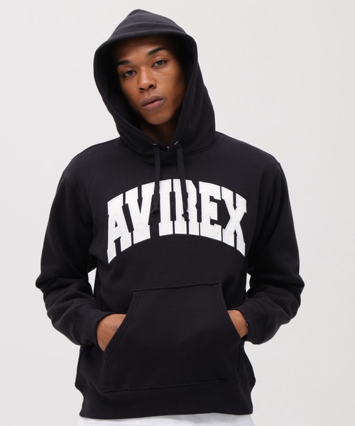 DAILY PULLOVER SWEAT PARKA LOGO / пуловер‑толстовка с капюшоном, логотип / AVIREX
