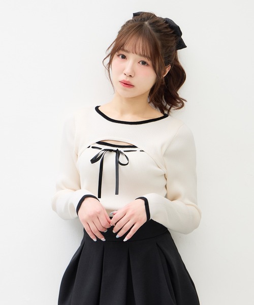 [WEB лимит] Decolte Open Rib knit — легкая трикотажная майка