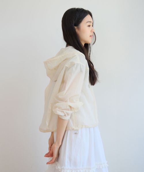 Rain hooded jumper (CREAM) — куртка‑дождевик с капюшоном, кремовая