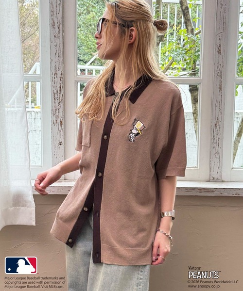 MLB×PEANUTS коллаб байкера-шиарт ночная футболка