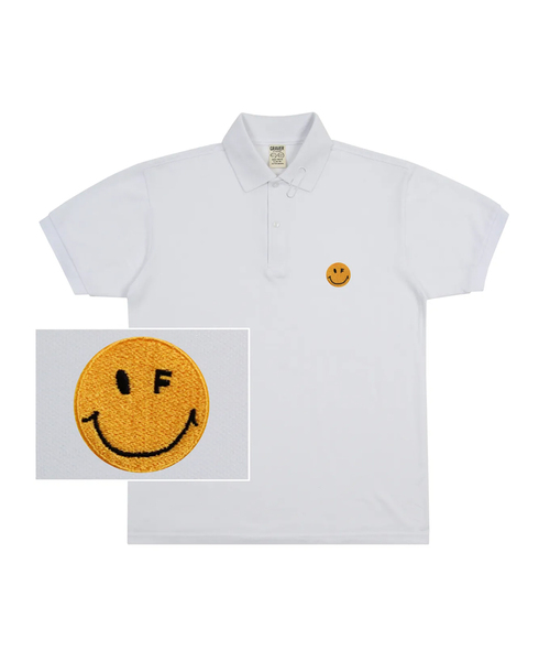 (UNISEX) футболка Dotsmile с вышивкой, пик‑футболка, короткий рукав, цвет белый