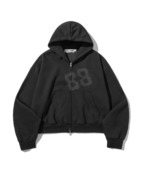 88 Crop‑hooded zip‑up — укороченная худи [чёрная]