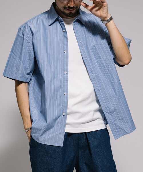 Typewriter Regular Collar Short Sleeve Shirt / Relaxed fit — рубашка с коротким рукавом/лайнер стиль