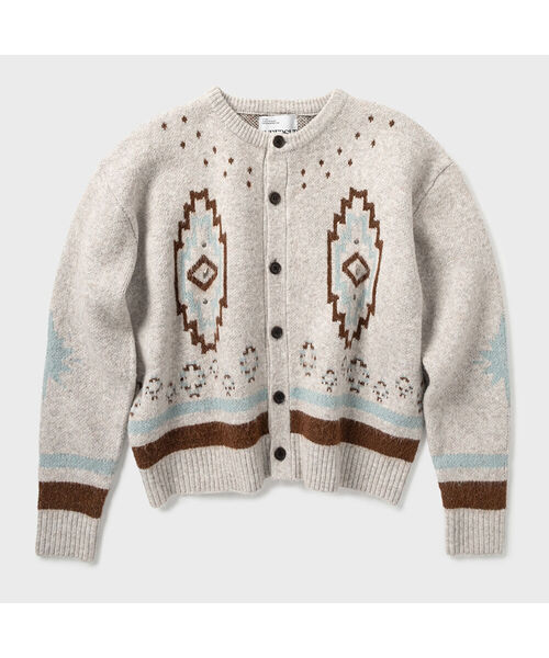 Nordic Ribbed Knit Cardigan — айвори вязаный кардиган
