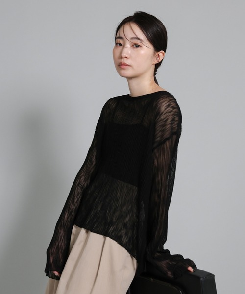 Et Sheer Random-Rib Knit — вязаный топ (ручная стирка)