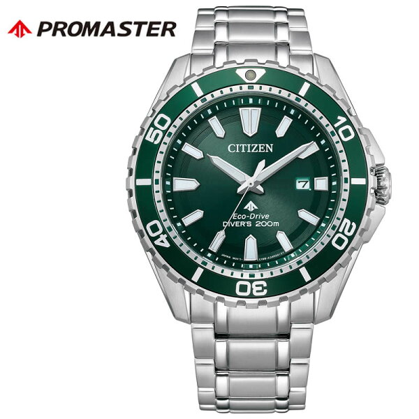CITIZEN PROMASTER мужские наручные часы Promaster Marine GMT BN0199-53X, 200m, зелёный циферблат