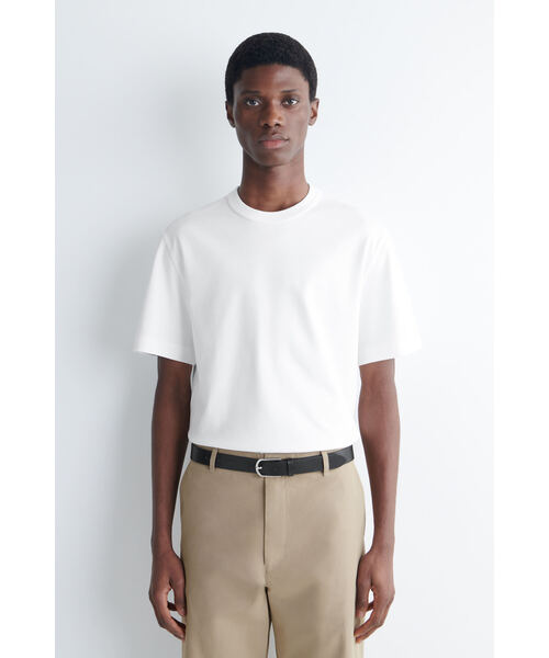 Interlock cotton crew‑neck T‑shirt — футболка с круглым вырезом из интерлока хлопка