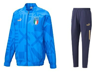Puma 2022-23 767060-17 / 767061-13 — комплект Италия FIGC домашняя коллекция для юниоров: куртка и штаны, комплект для детей