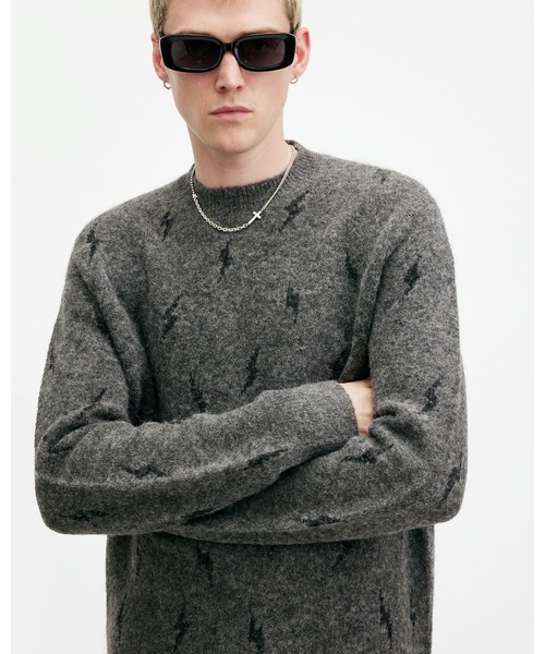 ZAP OVERSIZED CREW NECK JUMPER | ZAP оверсайз джемпер с круглым вырезом, черный/светлый