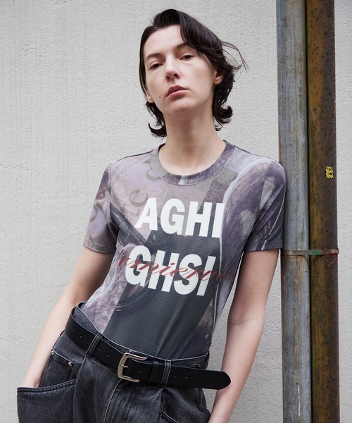 Mesh Print Compact T‑Shirt — футболка с сетчатым принтом