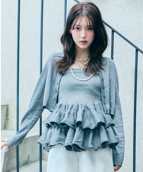 Ruffled tie‑neck beanie pleat pullover (пуловер с рюшами и воротником‑завязкой)