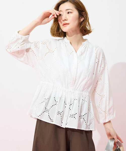 Airette релакс бандカラー блауз (Airett release band collar blouse)