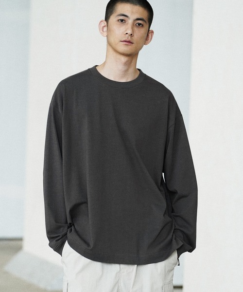EXTRA FINE COTTON боковой разрез базовая лонгслив футболка