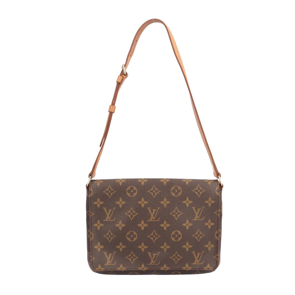 Louis Vuitton Musette Tango Short Monogram Shoulder Bag, канва Monogram, M51257, коричневая, женская, б/у