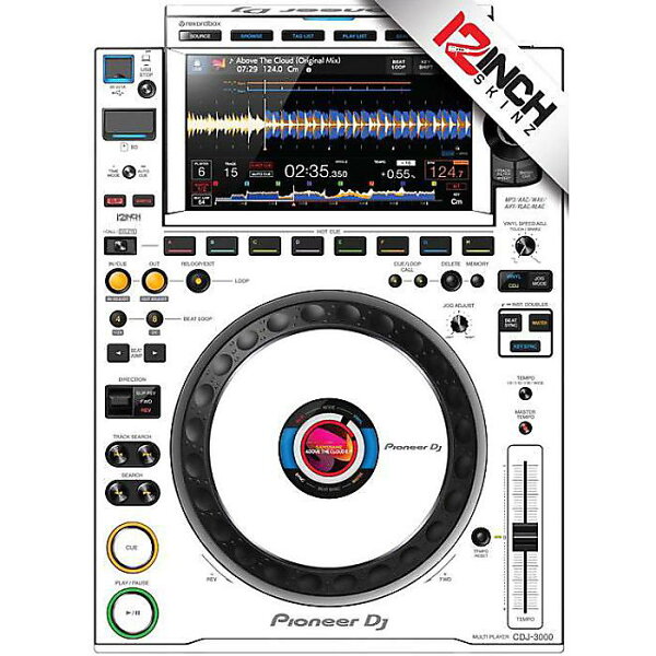 12inch SKINZ / AlphaTheta CDJ-3000X Skinz белый/серый — скин для CDJ-3000X [серия COLORS] (передняя накладка)