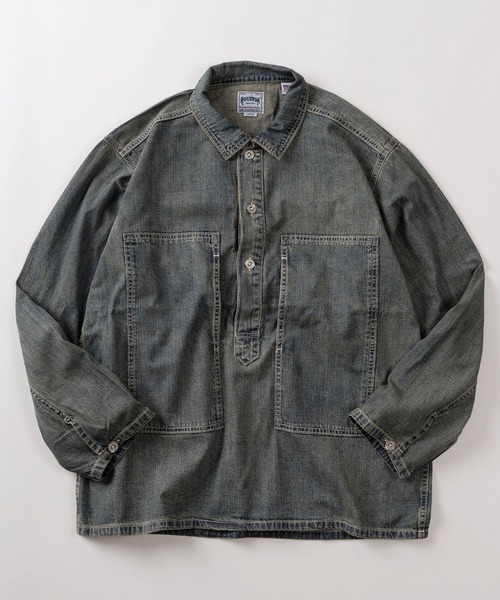 [86] [HOUSTON] USA Cotton Denim Pull-Over Shirt / American casual