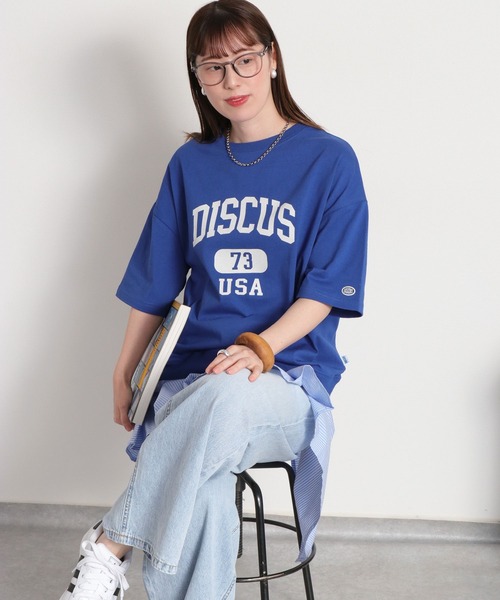 DISCUS ATHLETIC DISCUS карель-лого / loose-sleeve street tee — футболка