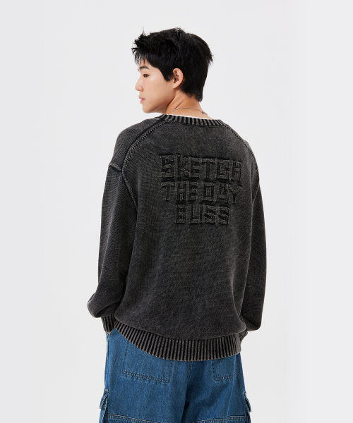 Garment washing pullover knit толстовка‑чокер