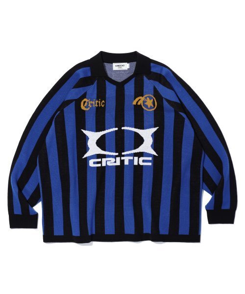KNIT STRIPE RACING JERSEY — вязаная полосатая гоночная джерси, чёрная