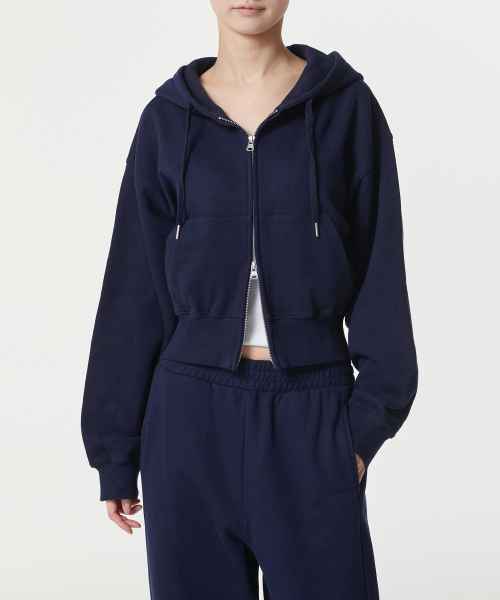 WIMENS BOURIEUM crop hood parkajp [NAVY] — женская укороченная худи кроуп