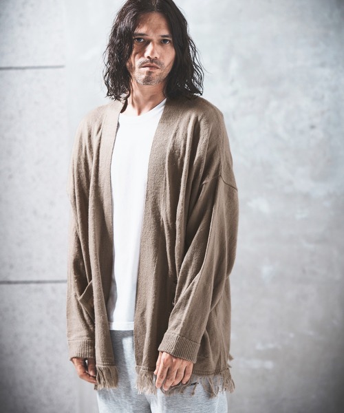 mcg3122 кардиган с бахромой и без пуговиц — fringes & buttonless design