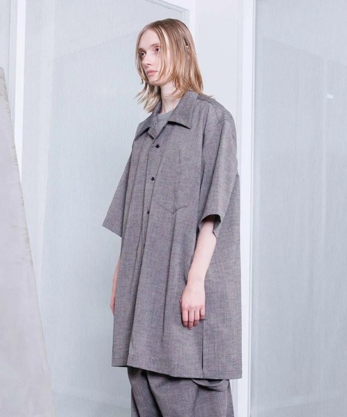 【VOAAOV】TWEED / STRIPE — комплект рубашка с коротким рукавом