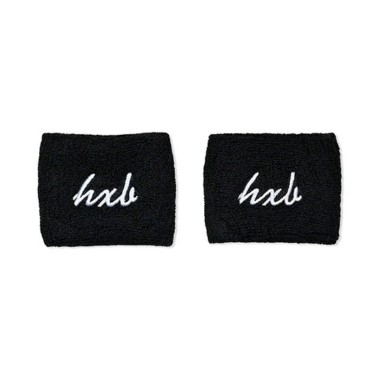 HXB WRIST BAND【Cursive】BLACK (2 шт.) ×1 сет — баскетбольный браслет для запястья