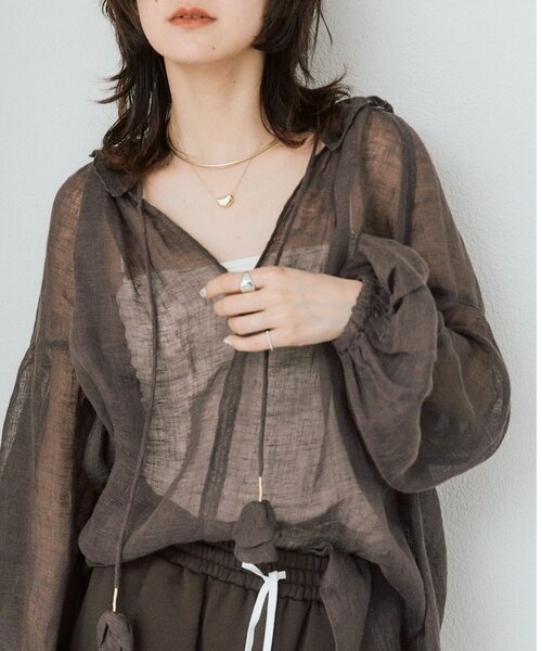【à Nice】 Linen gauze blouse