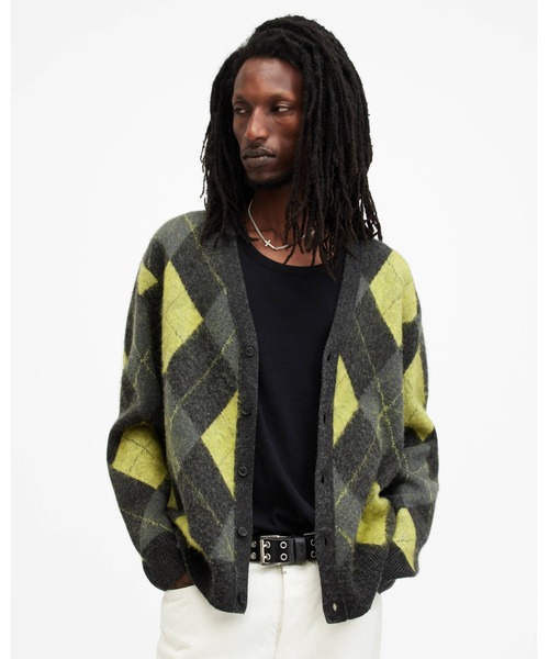 JOKER RELAXED ARGYLE JACQUARD CARDIGAN | JOKER ромбовый жаккардовый кардиган
