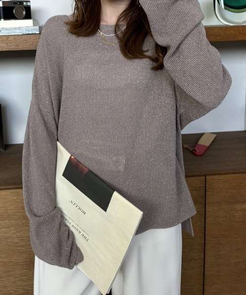 Lamé mesh pull‑over