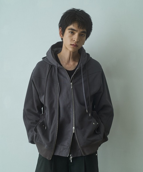 Layered duck sweat parka — многослойная толстовка‑парка