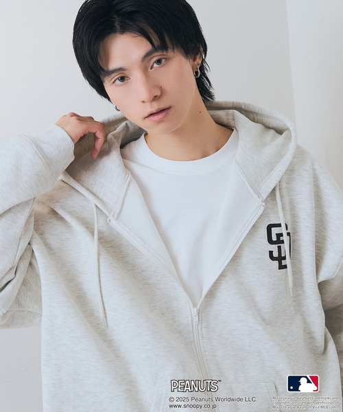 PEANUTS×MLB оригинальный дизайн full‑zip парка YANKEES Dodgers Cubs キャラクター
