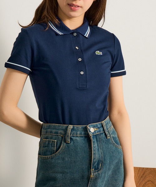 LACOSTE — длинная поло‑футболка Double Line Polo DF5284