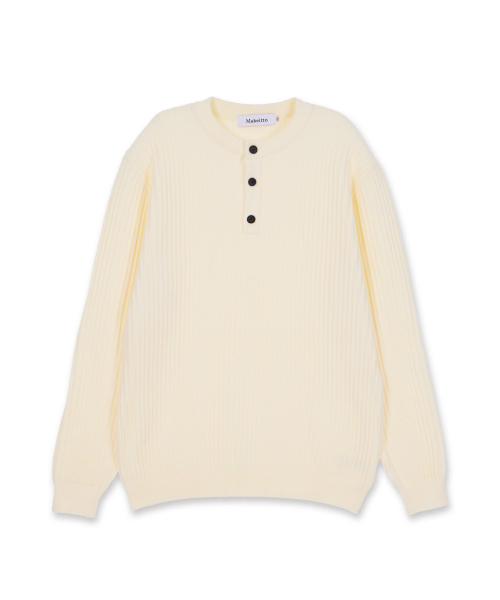 Dairy‑Business Co. henley‑neck knit — кремовый свитер (клиентский маркировка «cream»)