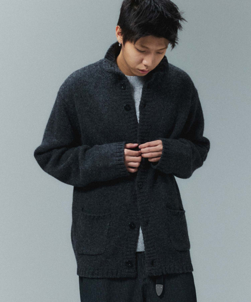 Haineck cardigan — чёрно‑серый чёрд‑кардиган (chacople grey)