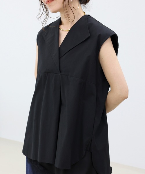 Cotton poplin open collar French blouse — хлопковая французская блуза