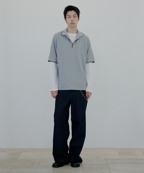 Line Pique Shirt — серая рубашка в пике