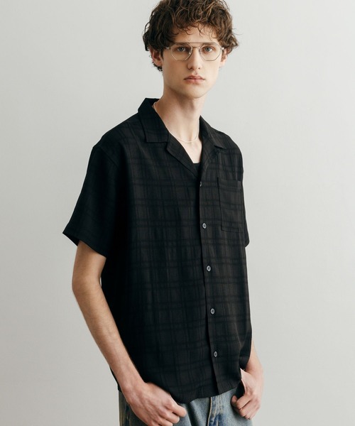 LURAKU Sheer Open Collar Shirt — шифоновая рубашка с открытым воротником