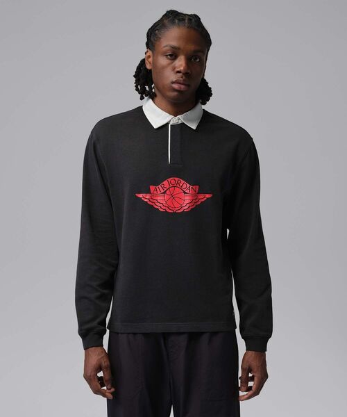 Jordan Flight Essentials мужской регбишот / Jordan Flight Essentials Men’s Rugby Top IM9148‑010, чёрный