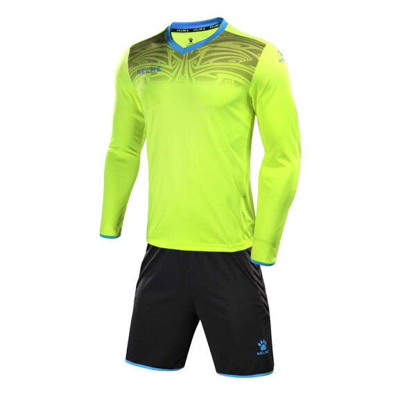Kelme комплект для вратаря: футболка и шорты, неоново‑жёлтый с чёрными вставками, размер S (3871007)