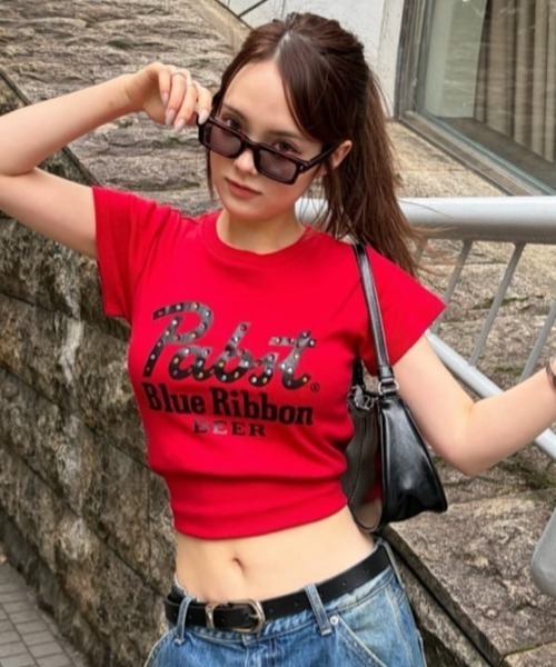 PABST Cursive Logo T-shirt — футболка с рукописным логотипом Pabst