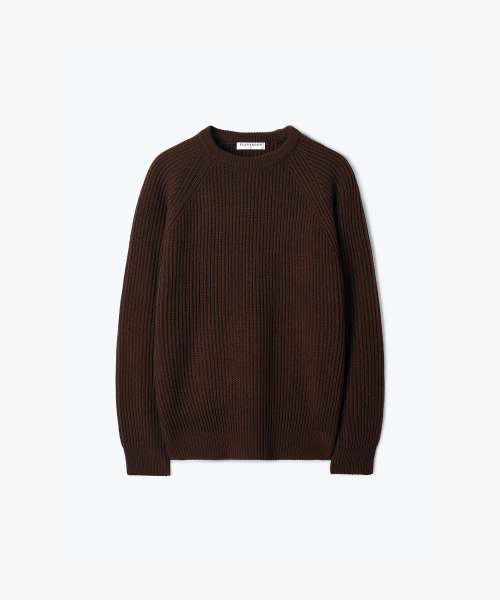 Essential Crop Raglan Knit — укороченный реглан-свитер, коричневый