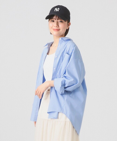 Stripe Big Shirt 26SS — полосатая большая рубашка, защита от ультрафиолета, легкая для весны/лета
